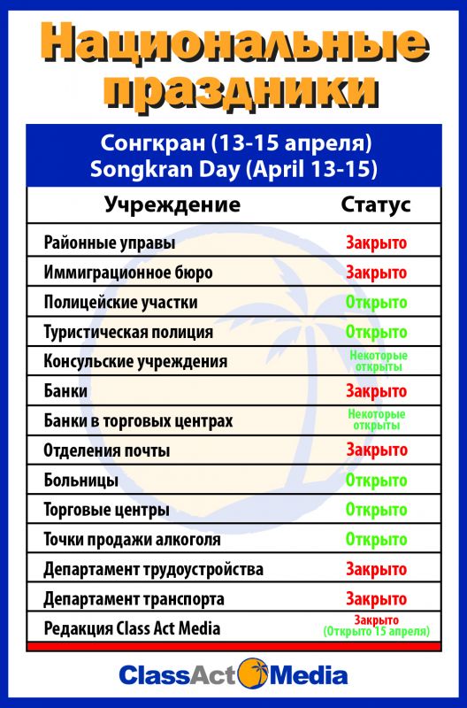 Таиланд готовится к пяти дням выходных