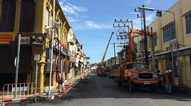 Провода на Yaowarat Rd. убрали под землю