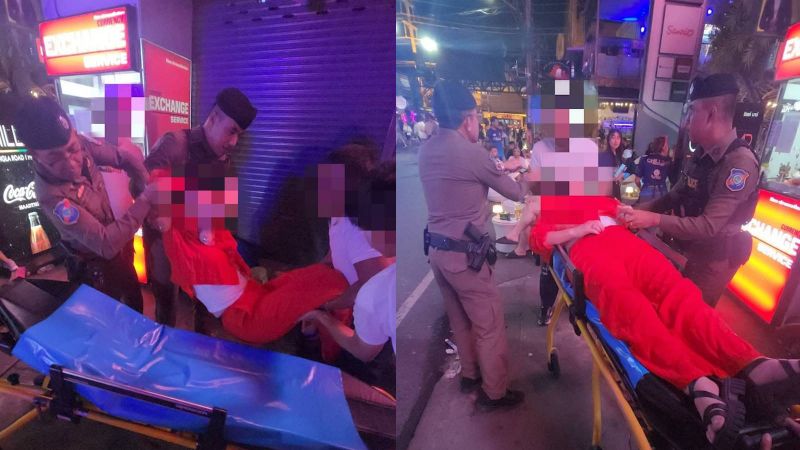 Госпитализация получившей травмы туристки рядом с Crystal. Фото: Phuket Tourist Police