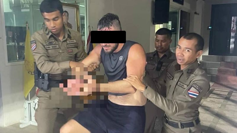 Иностранец был задержан у караоке «Кипелыч» ранним утром 1 июля. Фото: Patong Police